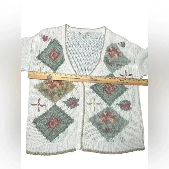 Vintage Hastin&SmithGranny Square Knit Cardigan Sweater size M Boho Cottagecore - Picture 7 of 10
